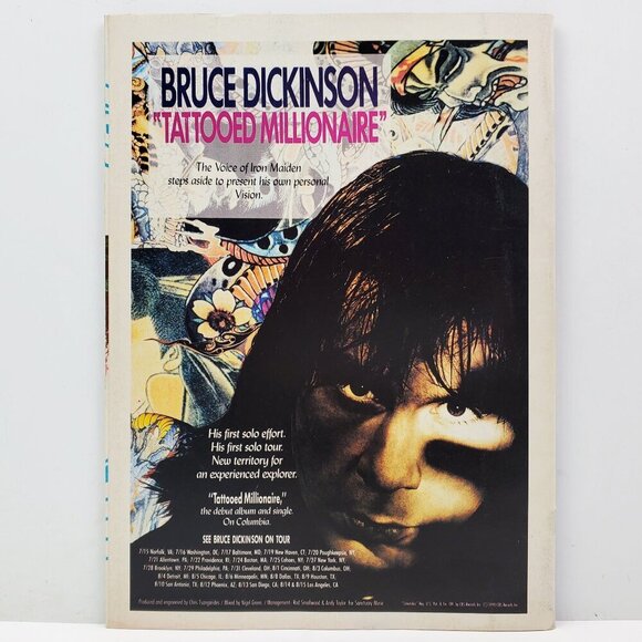 Faces Rock Metal Muscle Magazine Posters Danzig KISS Metallica Nov. 1990 Unread - Picture 9 of 10